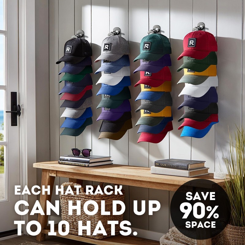 Hat Hook for Wall, 2 Pack Hat Organizer Hold up