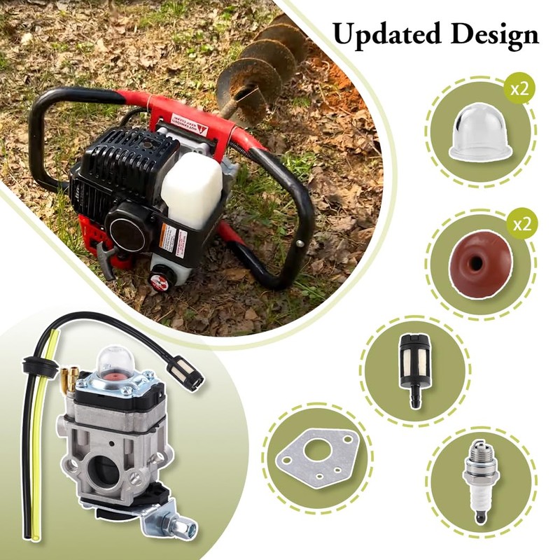 43cc-52cc Carburetor Carb for Harbor Freight Predator 52cc Earth Auger