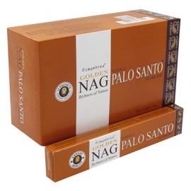 Giftbrit Golden Nag Palo Santo Incense Sticks 12 Packs x 15g Ideal for Meditation, Yoga, Aromatherapy