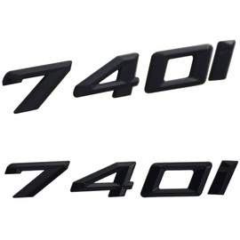 1Pc 740I Emblem Trunk Lid Car Rear 3D Badge Decal Number Letter Nameplate Replacement for 7 Series Cars (Gloss Black)