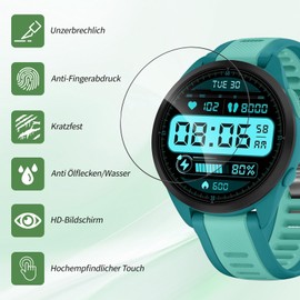 Sunyinice 4 Stück Schutzfolie für Garmin Forerunner 165 Panzerglas, displayschutz für Garmin Forerunner 165/165 Music Schutzglas, Weich TPU schutz glas folie, HD Keine Blasen Kratzfest Glasfolie