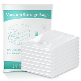 7er Set Vakuumbeutel für Kleidung Dicht und Extra Robust - 100 x 80cm Vakuum Kleiderbeutel Vaccumier, Aufbewahrungsbeutel Bettwäsche Kissen Bettdecken