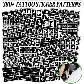 378 plantillas de tatuajes para niños, kit de plantillas para pintar cara y cuerpo