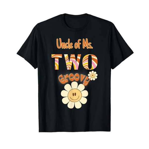 Uncle Two Groovy 2 Birthday Toddler Hippie Retro Boho Daisy