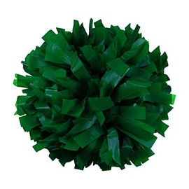 Danzcue 1 Pair 6" Plastic Cheerleading Pom Poms with Dowel Handle, Kelly Green