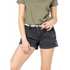 Eight2Nine Women's Chino Shorts with Braided Belt, Dark-grey