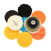 11Pcs Kit de almohadilla para encerar y pulir con esponja para el tampn del pulidor del coche con adaptador de taladro (7 pulgadas)                   