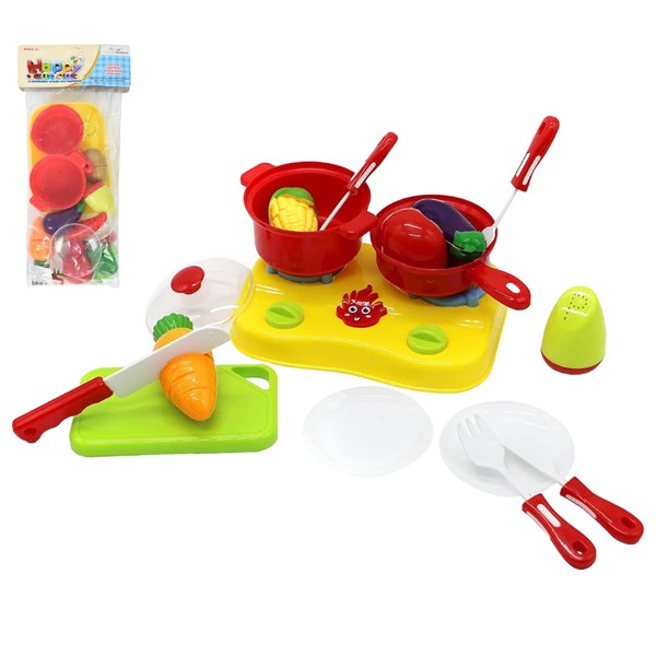 BREEZEE Set Cocina de Juguete Infantil, Incluye Frutas, Verduras Separables
