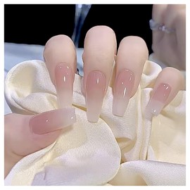 Lwenjing Nail Tips, Press-On Nails, 3D Nail Tips, Handmade Nail Tips, Wedding Nail Tips, Cute, Short, Long, Popular, Japanese Style, Bride's Nails, Glossy, 24 Pieces (R30)