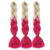 Sakkou Ombre Red Braiding Hair 3pcs Beige Off-White To Red