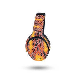MightySkins Carbon Fiber Skin Compatible with Skullcandy Crusher ANC 2 - Hot Flames | Protective, Durable Textured Carbon Fiber Finish | Easy to Apply