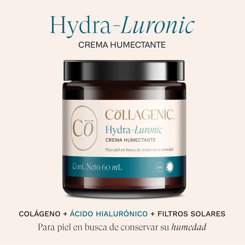 Crema Facial Hidratante Ácido Hialurónico Colágeno Filtros Solares 60ml Collagenic