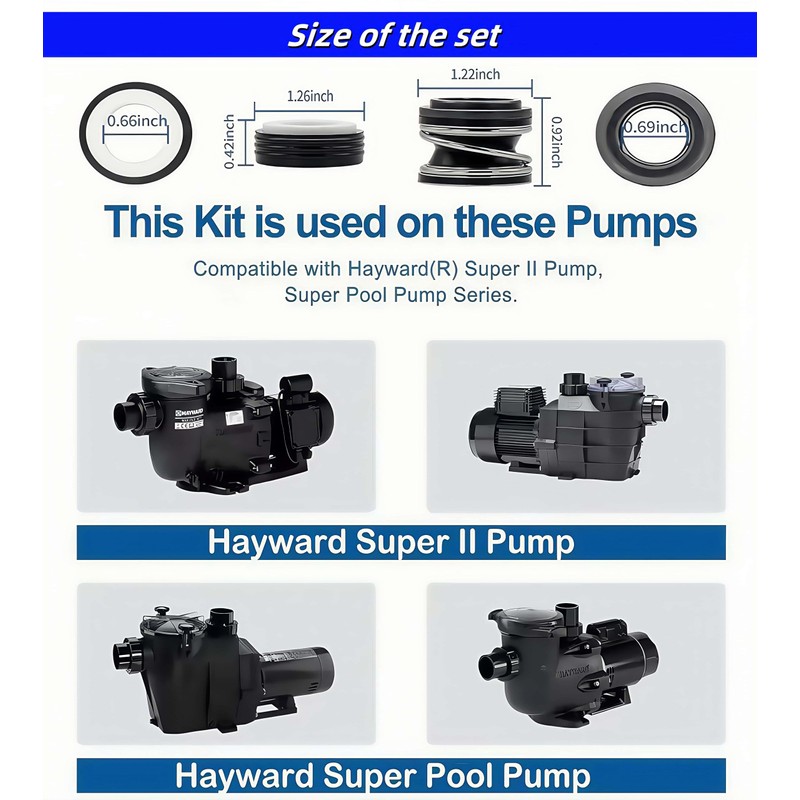 Super Pump Seal Replacement for Hayward Go Kit 3. All