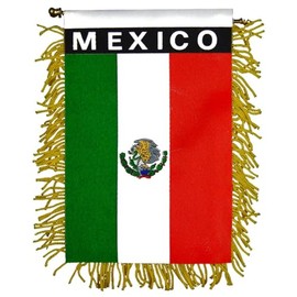 Mexico flag Mini Banner Country Pride Car Display