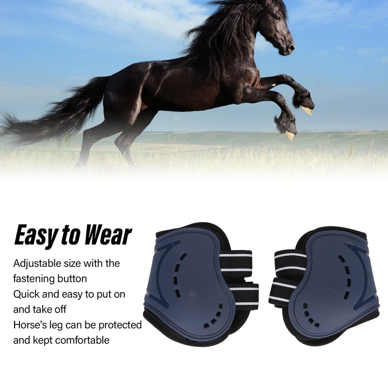 Horse Hind Leg Boots Breathable Adjustable Impact Absorbing Prevent Slip