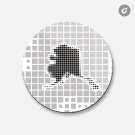 Unbranded Alaska USA State Squares Map | 4'' X 4'' Round Decorative Magnet