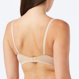 Nur Die Cotton Bra, Non-Wired Double Layer Soft Cup Bra, Soft Comfortable Invisible Seamless Under Clothing Women, beige