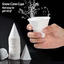 Asphodelia 100 PCS Snow Cone Cups (6oz 180ml) with 100 Spoon Straws Combo,Shaved Ice Cups and Neon Spoon Straws for Shaved Ice, Bubble Tea, Slushies, Parties
