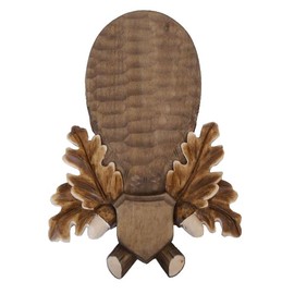 Generisch Carved trophy sign for deer deer antlers in brown and tinted GH 29.5 cm