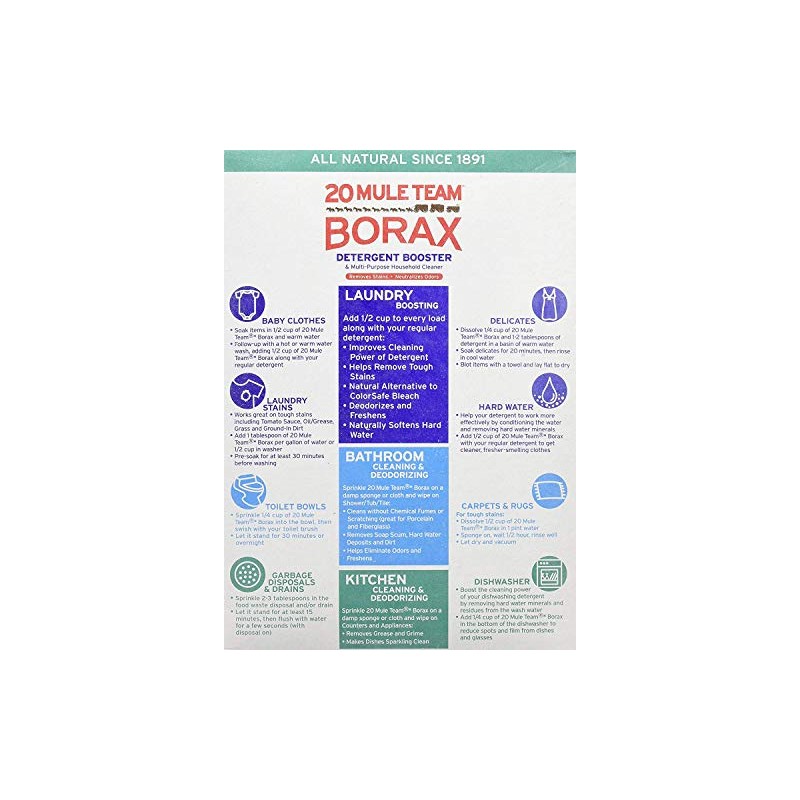 20 Mule Team Borax Natural Laundry Booster, 65 oz (Pack