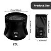 Collapsible Bucket with Handle, Lightweight Folding Water Container, Portable Collapsible