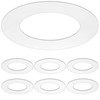 6 Pack Gloss White Goof Trim Ring for 4" Inch