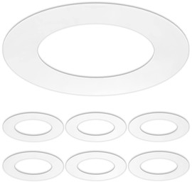 6 Pack Gloss White Goof Trim Ring for 4" Inch Recessed Can Lighting Down Light, Outer Diameter 6.7 Inches, Inner Diameter 4.2 Inches