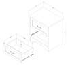 South Shore Prairie 2-Drawer Nightstand, Weathered Oak