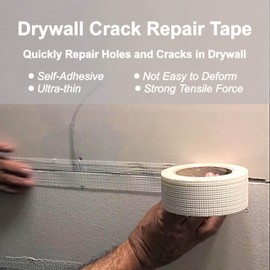 PLAXIARY Drywall Joint Repair Tape Self Adhesive Fiberglass Wall Repair Tape Drywall Mesh Tape 2 Inch x 66 Feet Self Adhesive Fiberglass Wall Crack and Seam Patch