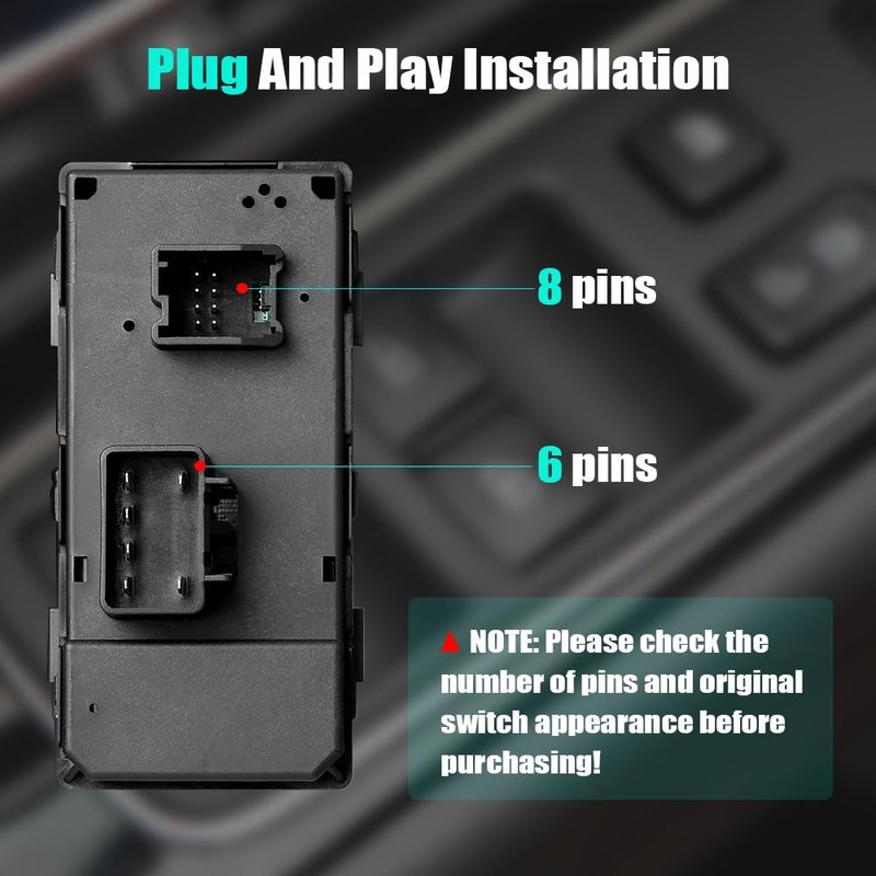 Driver Side Master Power Window Control Switch for 2007-2016 GMC