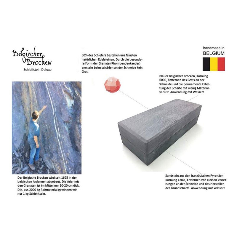 Combination whetstone with Blue Stone Belgian and Pyrenees Stone 100