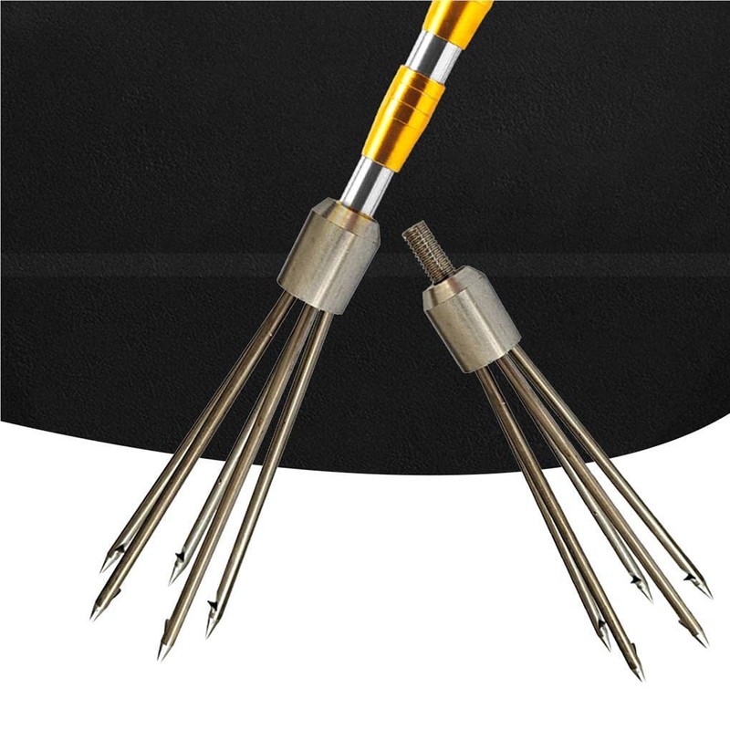 tieedhfu 5-Prong Fishing Spear Spearhead Fork Harpoo Pole Incisive Head