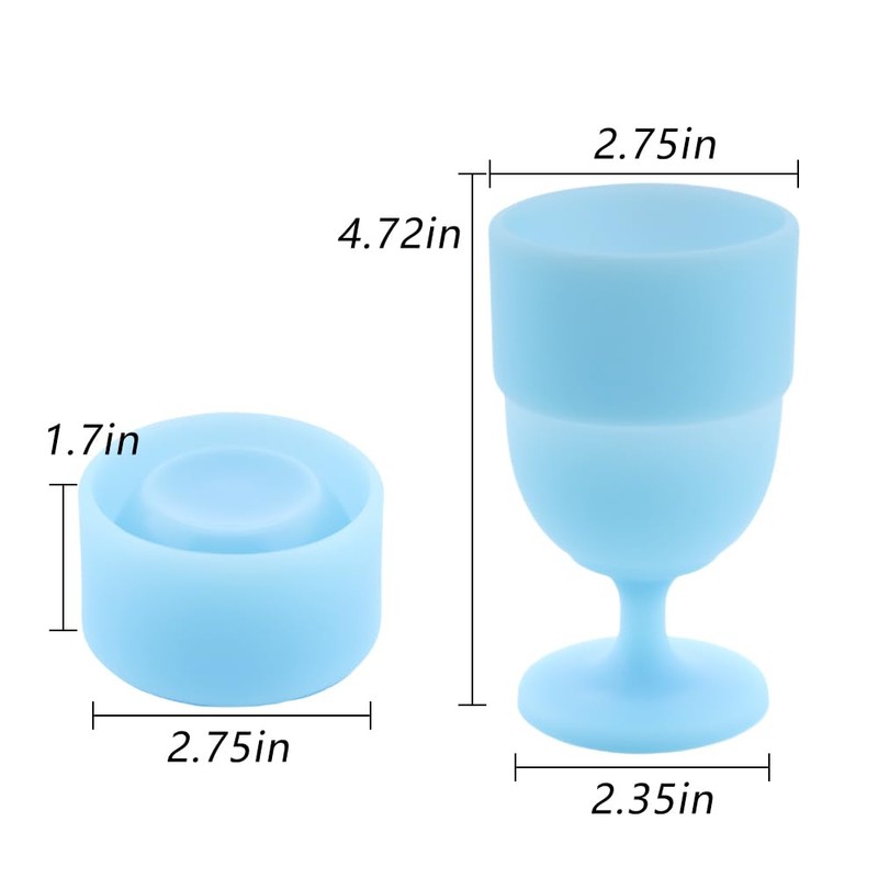 TWZKXC Portable Collapsible Silicone Wine Glasses Travel Camp Wine Glasses