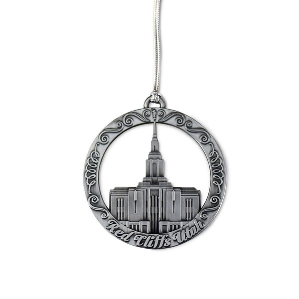 LDS Temple Ornament by Ringmasters | Antique Silver-Finish Hanging Ornament