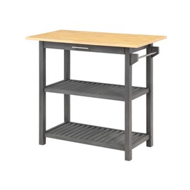 Convenience Concepts Designs2Go 3-Tier Kitchen Prep Island with Drawer, Butcher Block/Wirebrush Dark G