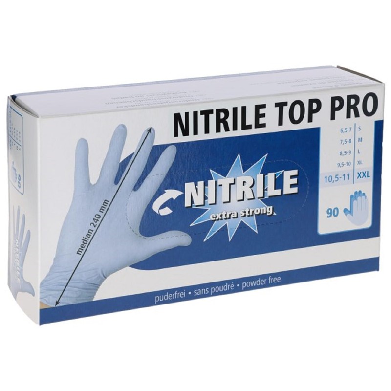 Kerbl Nitrile Top Pro, Size L, Blue, Disposable Hands, Pack