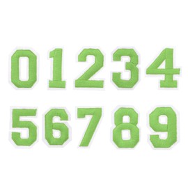 QUARKZMAN Pack of 30 Iron-On Number Patches, Number Patches, Iron-On Patches, 1.5 Inches, Green, Small Numbers for Clothing, Embroidered Hats, Socks, DIY