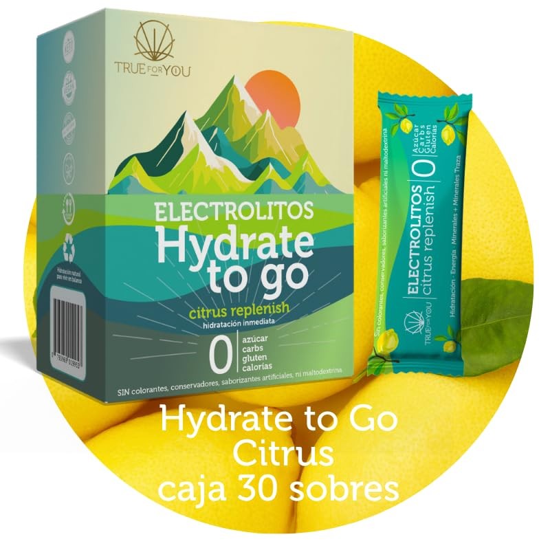 Hydrate Citrus Caja de 30 Sobres de Electrolitos sin Azucar