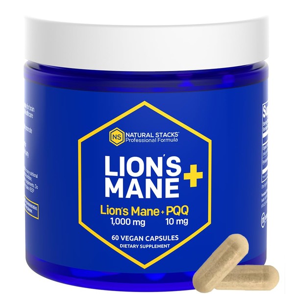 NATURAL STACKS Lions Mane Supplement with PQQ + Brain Cell