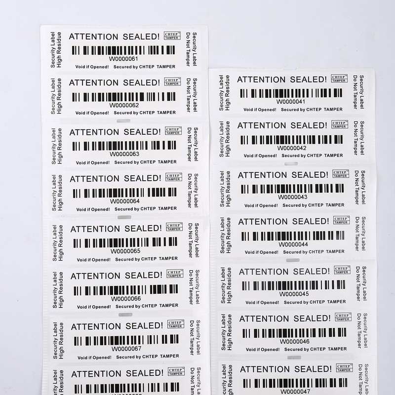 100PCS Chtep Tamper Tamper Evident Stickers, 100% High Residue Tamper,Evident