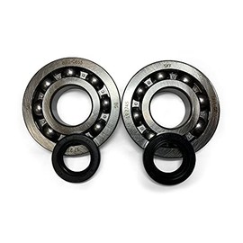 Crankshaft Bearing Set with SKF C4 Ball Bearings and Seal Rings Hi-Quality Metal Cage Piaggio 50 cc