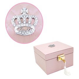 Lihou PapaQ Pink Ballerina Musical Jewelry Box -with Silver Filigree Crown for Girls and Women- Enchanting Swan Lake Melody,Kids Jewelry Storage,Gifts for Birthday and Christmas and All Holidays