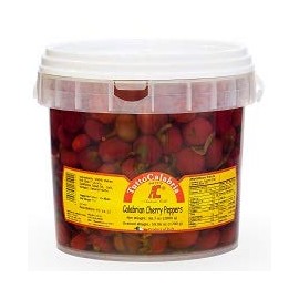 TuttoCalabria, Whole Round Cherry Calabrian Chili Peppers in Oil, All Natural, Non-GMO, Product of Italy, Bulk Tub, 93.4 oz