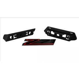 1Pc Z71 Grille Emblem 3D Front Badge Compatible with 2019-2025 Silverado Tahoe Suburban RST 1500 HD 2500 HD 3500HD 84384428 (Black Red)