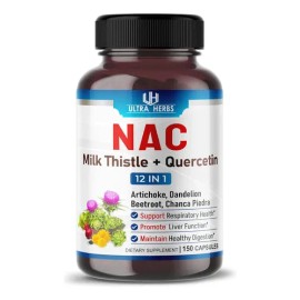 Nac  Quercetina  Cardo Mariano 150 Caps Ultra Herbs Sabor Sn                                                                                          