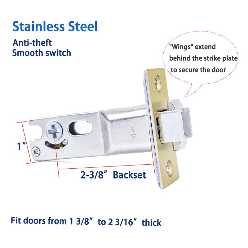 Dontay Pocket Door Privacy Lock, Flush Handles, 2-3/8" Backset, (Bed/Bath)
