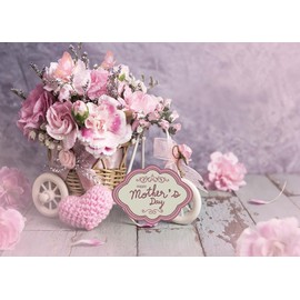 CHAIYA - Telón de fondo retro para el día de la madre, 8 x 6 pies, fondo de flores de rosa, decoración del día de la madre, pancarta para el día de la madre, sesión de fotos, accesorios de estudio