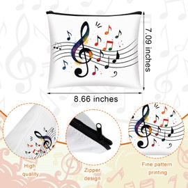 SATINIOR 9 Pcs Music Makeup Bag for Women Musical Note Cosmetic Bag Piano Travel Zipper Pouch Music Lovers Thank You Appreciation Birthday Gifts for Women Teacher Christmas Birthday Party Supplies