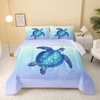 QOOMO Turtle Comforter Twin Size, Ocean Bedding Set for Kids