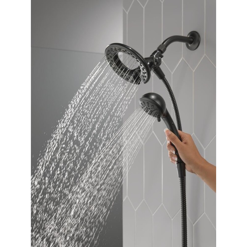 Delta 4-Setting In2ition 2-in-1 Dual Shower Head with HandHeld Spray,